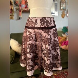 Y2K moda international baby Pink and brown lace skirt